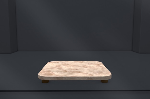 Minimal scene with marble stone podium