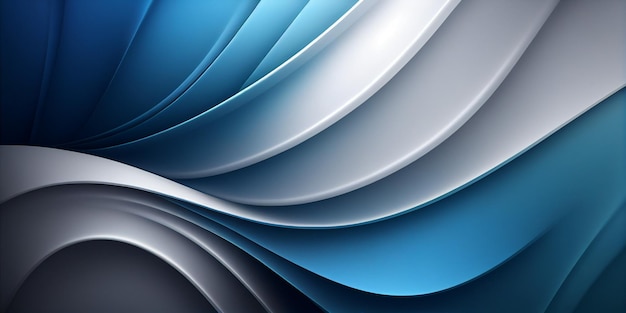 Minimal very abstract flowy elegant blue and white business wave lines graphic design texturebackground generative AI