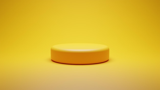 Minimal yellow podium on a yellow background