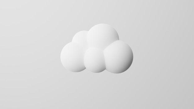 Minimalism Cloud cloudy weather emoji Overcast symbol On white background 3d render