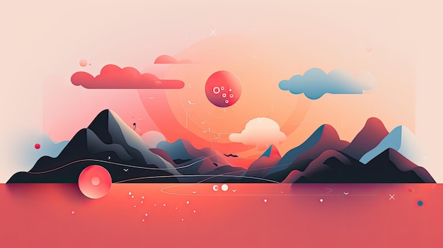 Minimalism in the web design abstract illustration