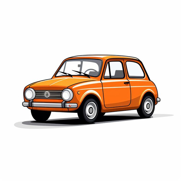 Minimalist 2d 1975 Fiat Logo Classic Orange Fiat Design