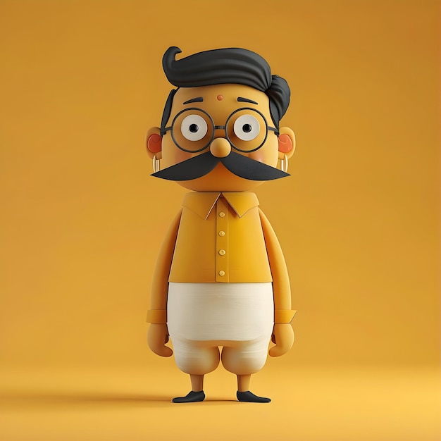 Photo minimalist 3d cartoon man in indian pop culture style