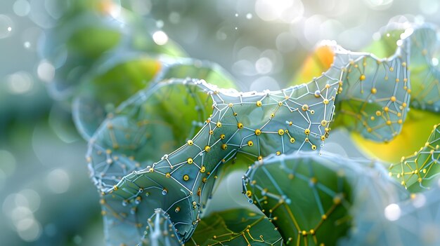 Minimalist 3D Render of Photosynthetic Mesophyll Cells in a Plant Leaf