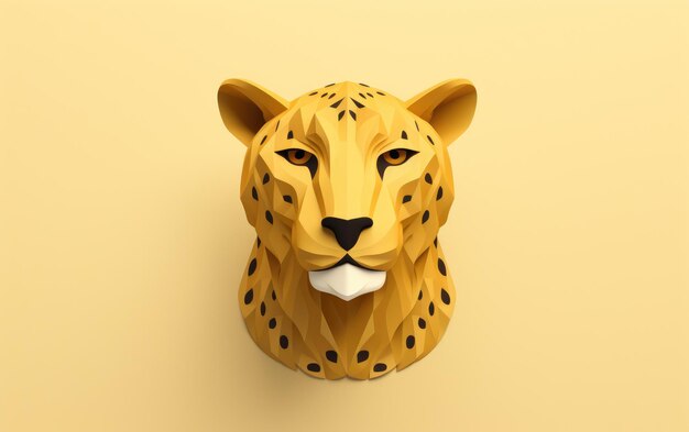 A Minimalist 3D Rendering of the Majestic Cheetah