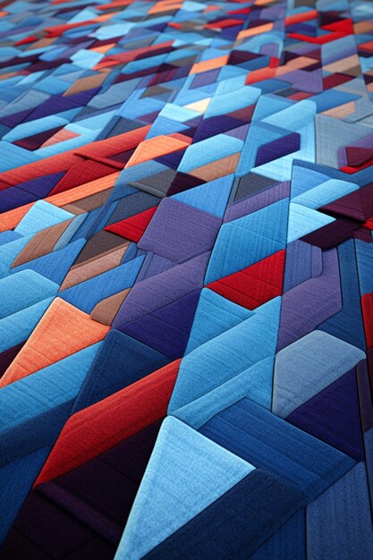 a minimalist 3D representation of a Persian rug focusing on geometric patterns