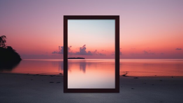 Minimalist 7x5 Frame Semantics Mockup Against Dusk Background Design