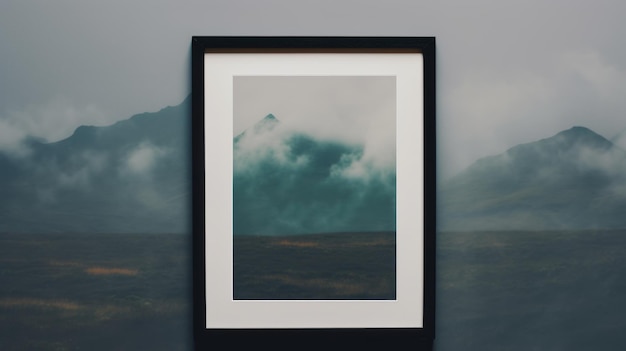 Minimalist 7x5 Frame Transfer Mockup On Mist Background