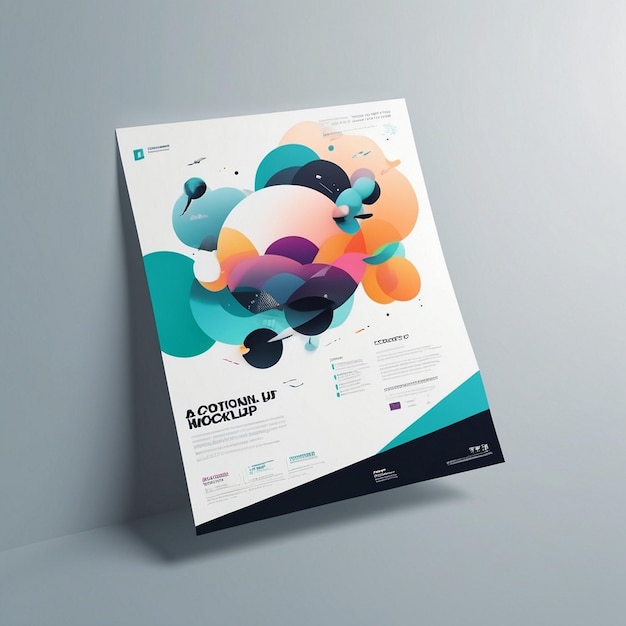 Minimalist A4 Flyer Mockup Floating Design Showcase