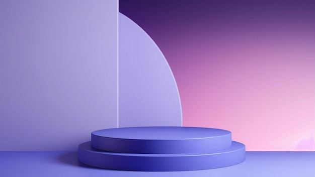 minimalist abstract 3D with purple color background 3D podium display for product presentation