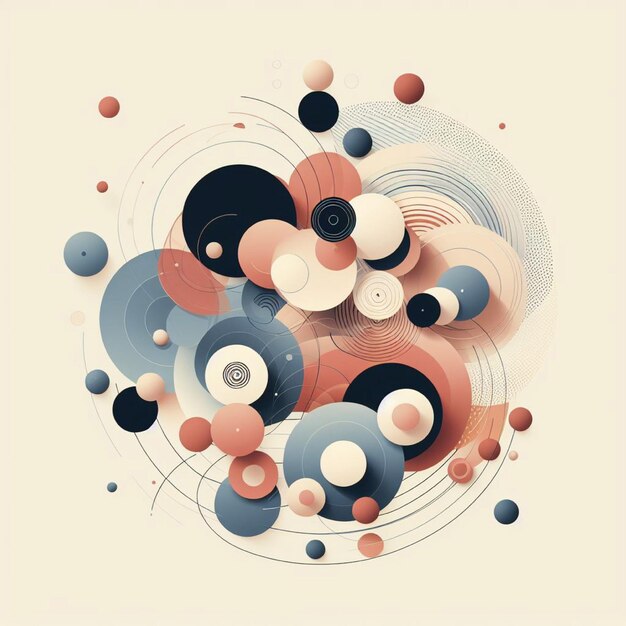 A minimalist abstract artwork using soft shades of cre Generative