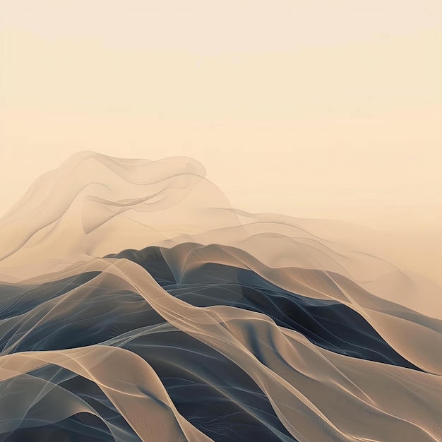 Minimalist Abstract Earth Tones Background with Foggy Wind Rendered in 3D AI Image