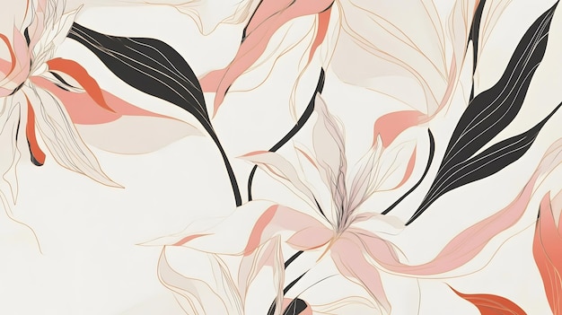 Photo minimalist abstract floral design with pastel tones detailed petals