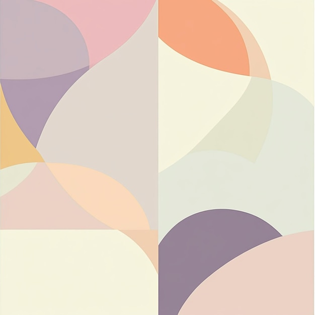 Minimalist Abstract Geometric Patterns in Pastel Colors