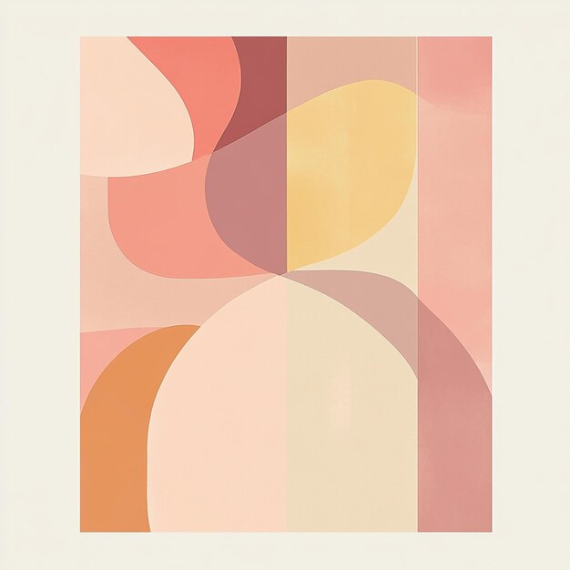 Minimalist Abstract Geometric Patterns in Pastel Colors