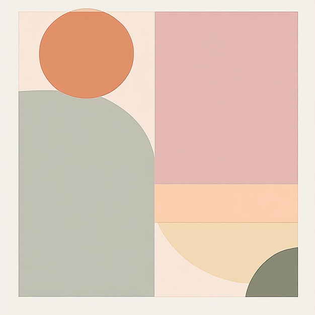 Photo minimalist abstract geometric patterns in pastel colors