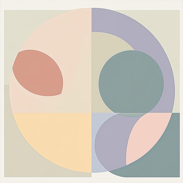 Minimalist Abstract Geometric Patterns in Pastel Colors