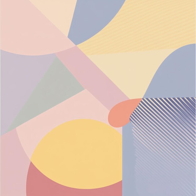 Minimalist Abstract Geometric Patterns in Pastel Colors