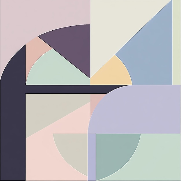 Minimalist Abstract Geometric Patterns in Pastel Colors