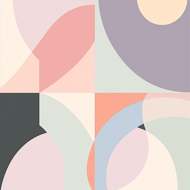 Minimalist Abstract Geometric Patterns in Pastel Colors