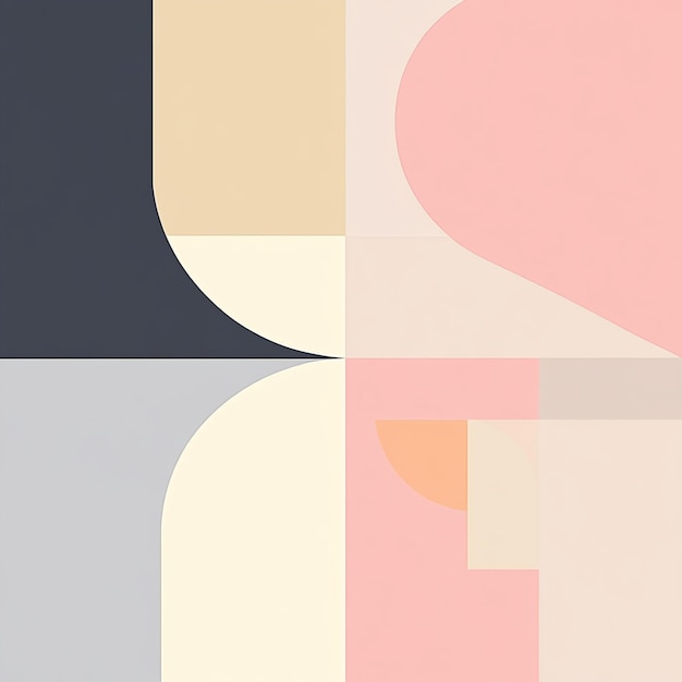 Minimalist Abstract Geometric Patterns in Pastel Colors