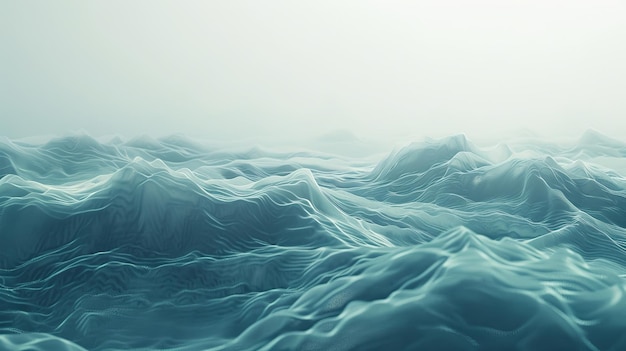 Minimalist Abstract Sea Background with Foggy Wind Crafted in 3D AI Image