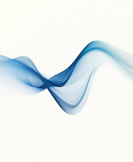 Photo minimalist abstract wave of smooth blue digital lines forming elegant flowing composition