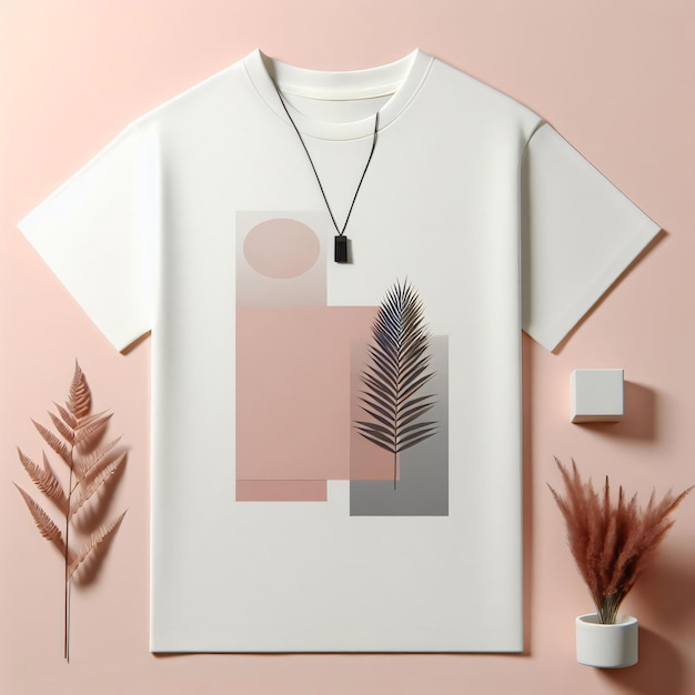 Photo minimalist aesthetic background tshirt copy space template 3d rendering for mockup creation