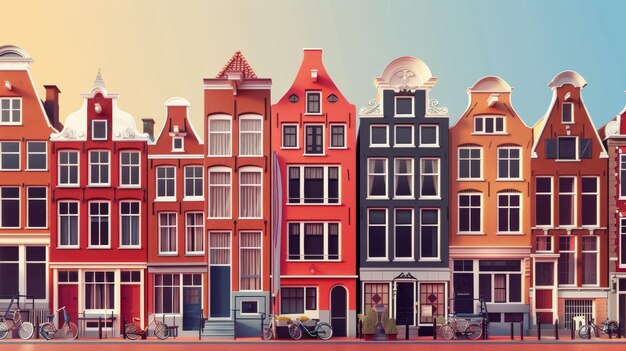 Photo minimalist amsterdam travel theme with historic motifs