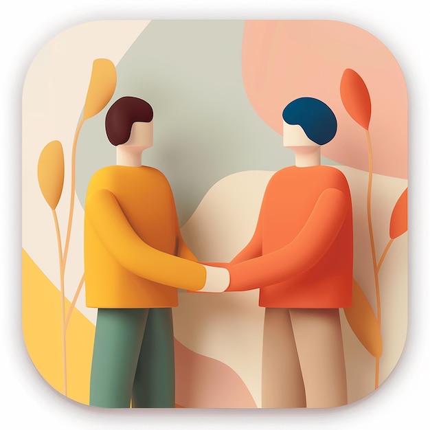 Photo minimalist app icon of people gathering