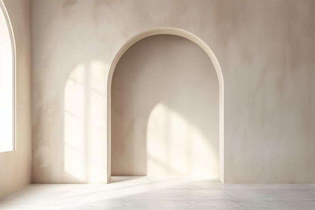 Photo minimalist arched architecture in earth tones