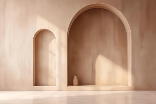 Photo minimalist arched architecture in earth tones