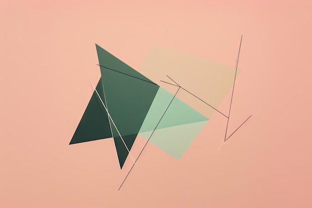 Minimalist art piece made of basic geometric shapes and lines created with generative ai