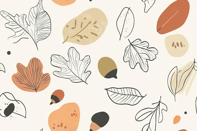 Photo minimalist autumn leaf pattern for seasonal designs