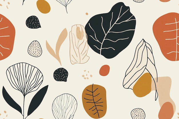 Photo minimalist autumn leaf pattern for seasonal designs