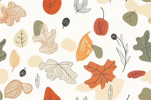 Minimalist Autumn Leaf Pattern for Seasonal Designs