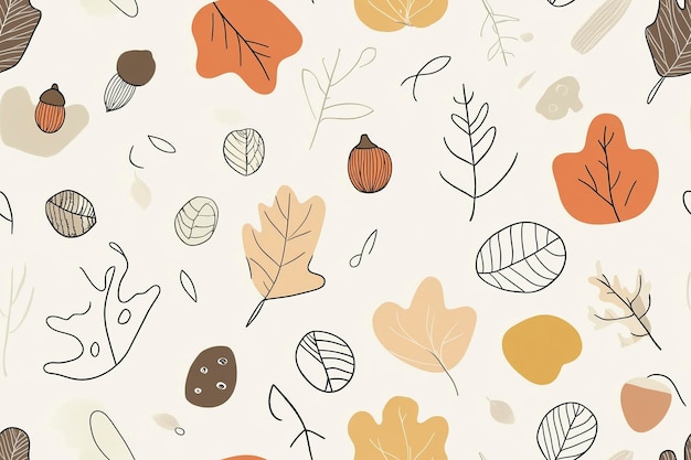 Minimalist Autumn Leaf Pattern for Seasonal Designs