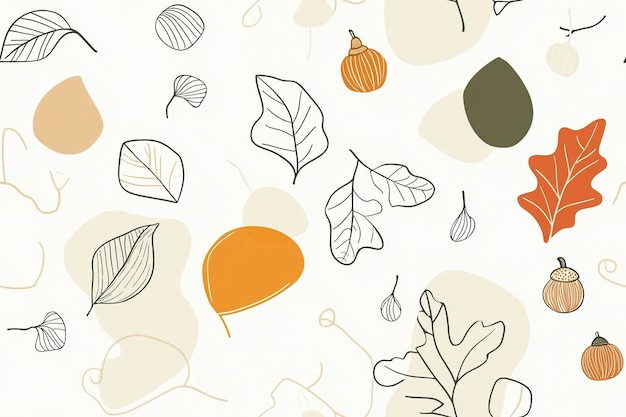 Minimalist Autumn Leaf Pattern for Seasonal Designs