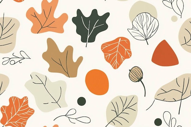 Minimalist Autumn Leaf Pattern for Seasonal Designs