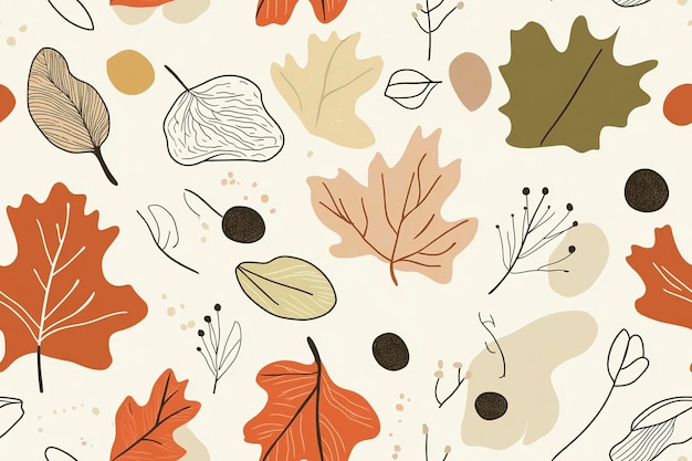 Minimalist Autumn Leaf Pattern for Seasonal Designs