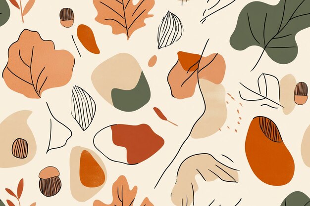 Photo minimalist autumn leaf pattern for seasonal designs