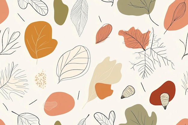 Photo minimalist autumn leaf pattern for seasonal designs