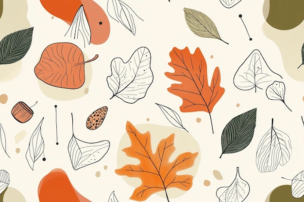 Minimalist Autumn Leaf Pattern for Seasonal Designs