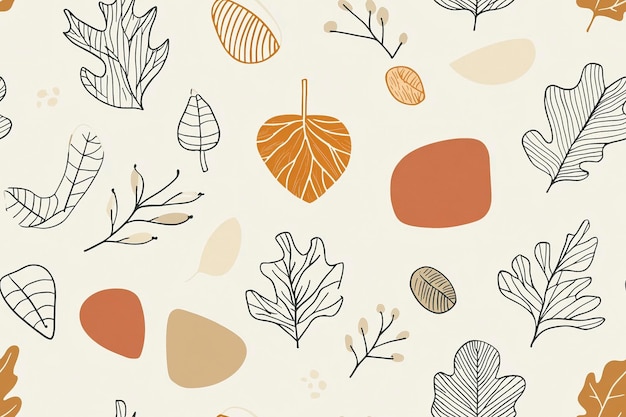 Photo minimalist autumn leaf pattern for seasonal designs