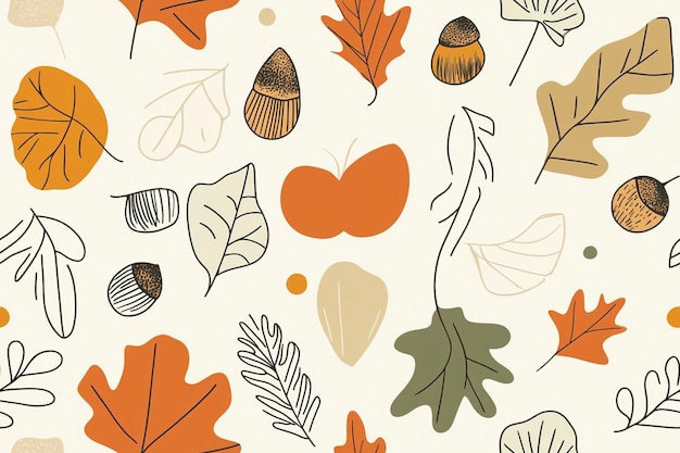 Photo minimalist autumn leaf pattern for seasonal designs