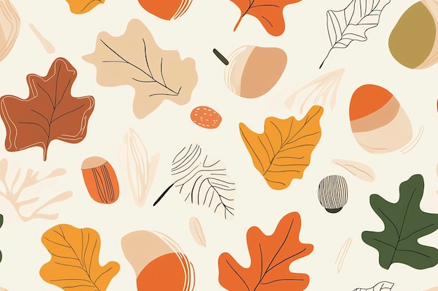 Minimalist Autumn Leaf Pattern for Seasonal Designs