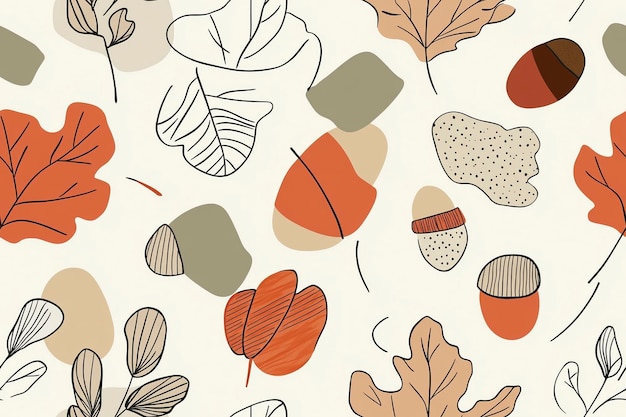 Photo minimalist autumn leaf pattern for seasonal designs