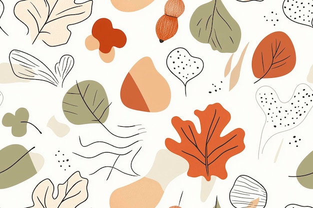 Photo minimalist autumn leaf pattern for seasonal designs