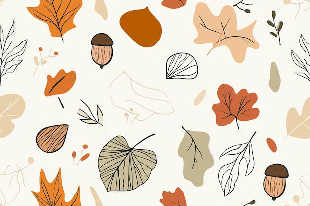 Minimalist Autumn Leaf Pattern for Seasonal Designs