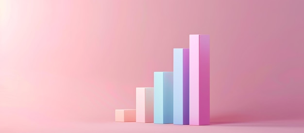 Minimalist bar graph with a steep increase pastel gradient